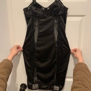 House of CB: Black lace, mini dress.